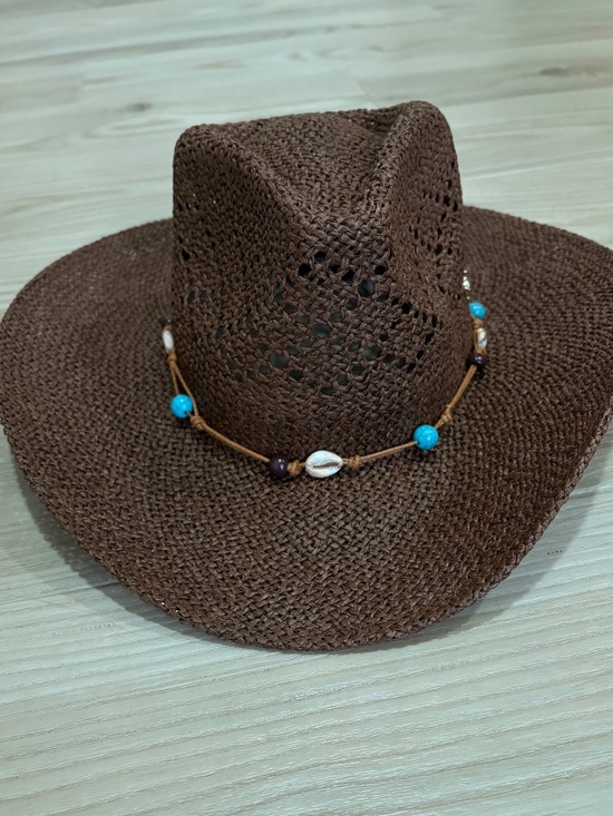 True Religion Accessories - True Religion Brown Woven Western/Beach Straw Hat w/Adjustable Band
